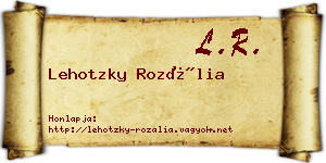 Lehotzky Rozália névjegykártya