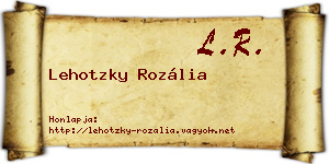 Lehotzky Rozália névjegykártya