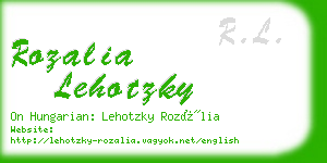 rozalia lehotzky business card
